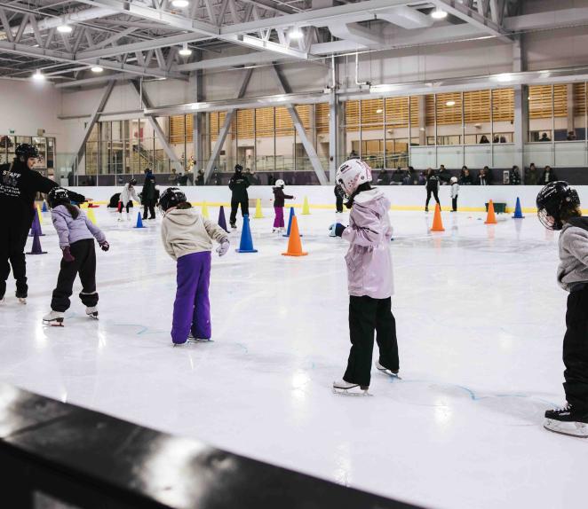 skating at recreation centre rink