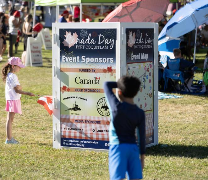sponsor signage at Canada Day