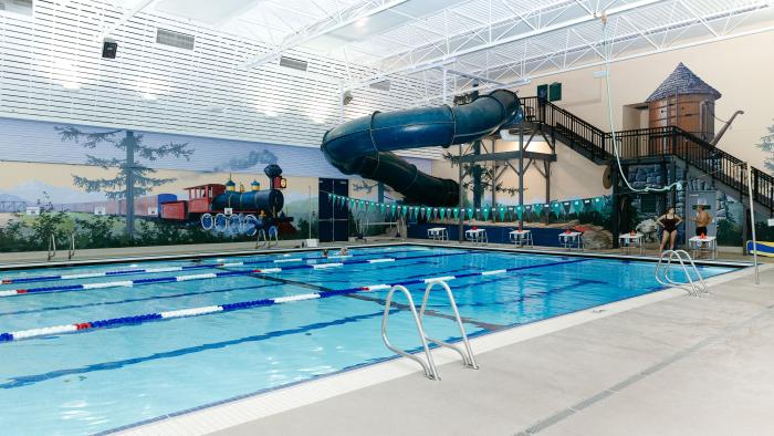 Indoor pool with waterslide