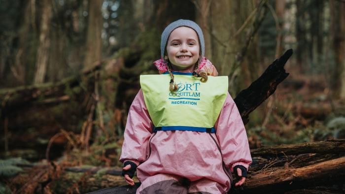 Child participating in recreation program in trail