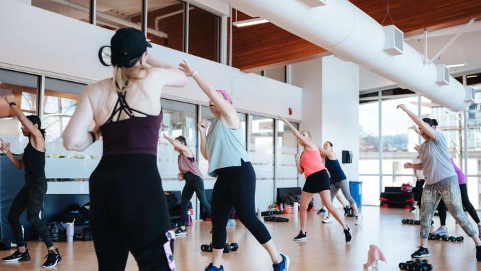 fitness class in studio