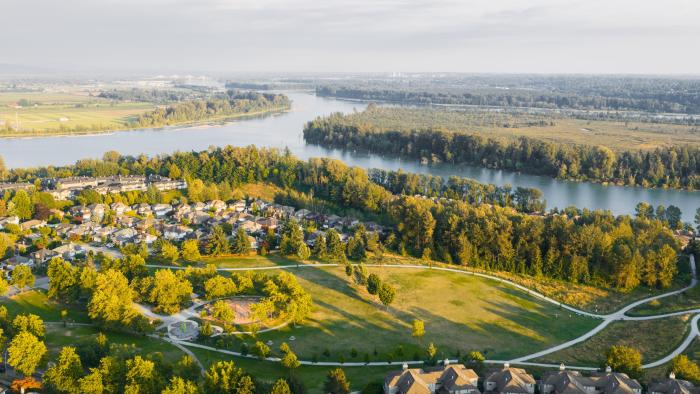 aerial view of castle park