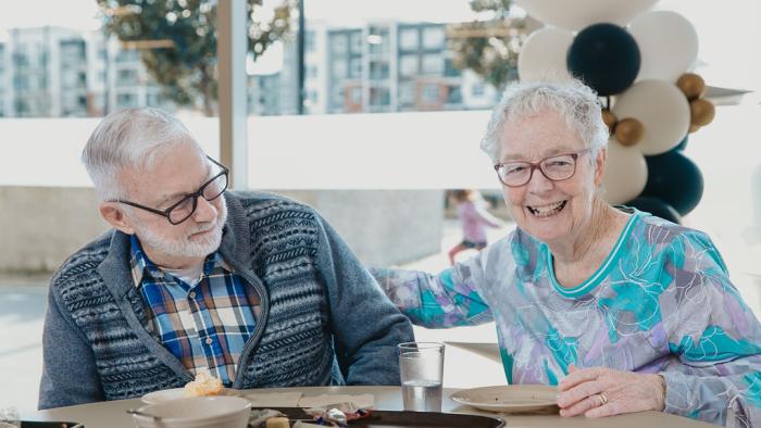 seniors having coffee