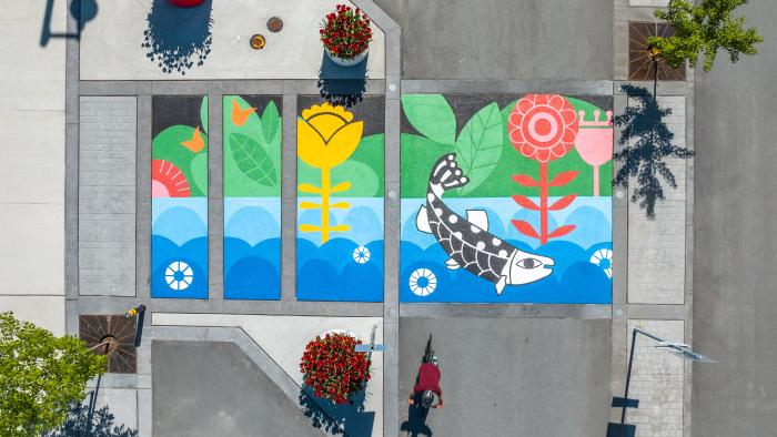 colourful mural crosswalk