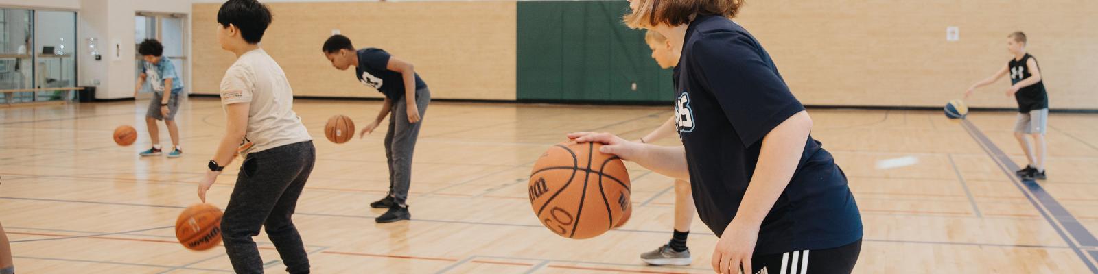 Kids playing basketball