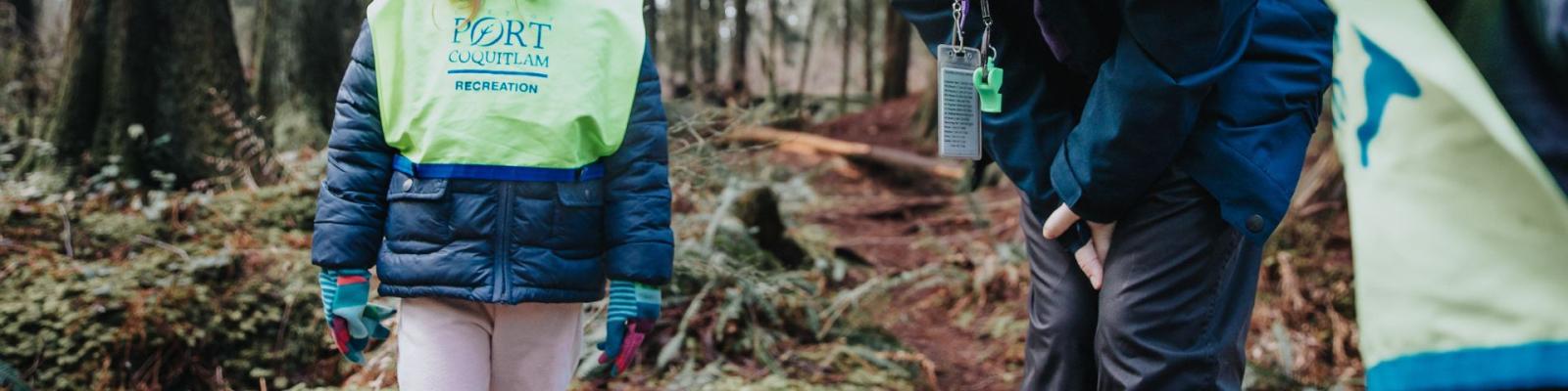 child and recreation leader on Hyde Creek Trail