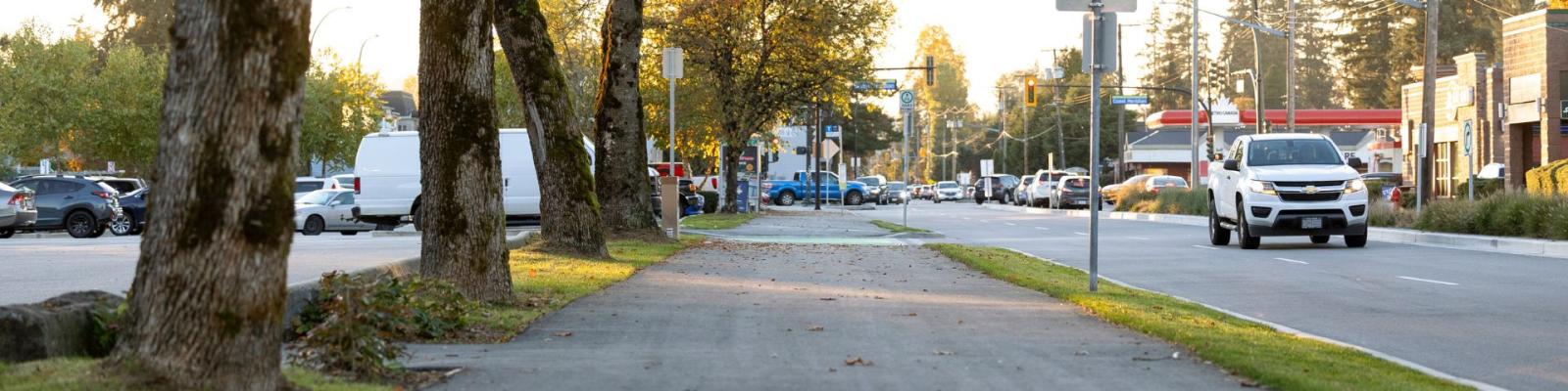 Multi-use pathway near a busy road