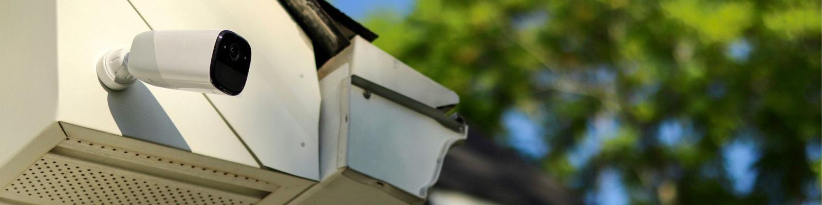 Security camera on side of the house