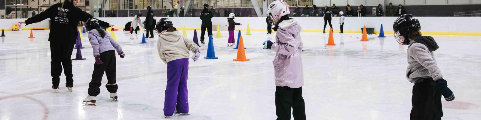 skating at recreation centre rink