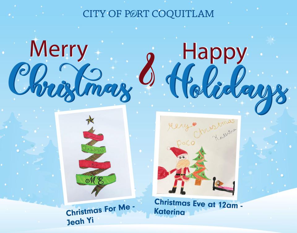 christmas card with children artwork