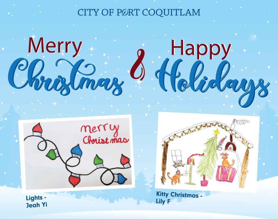 christmas card with children artwork