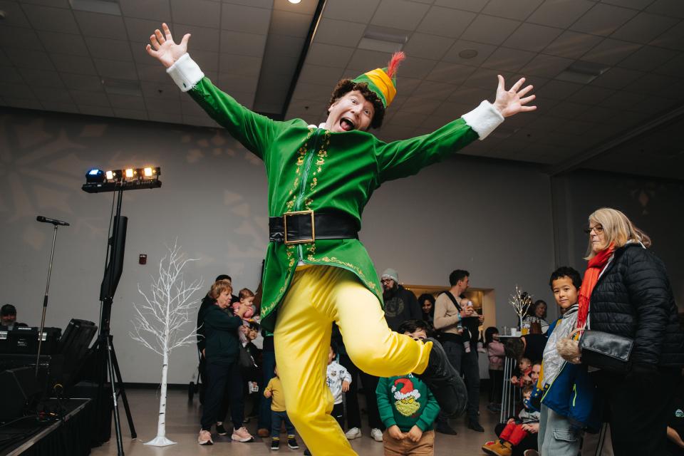 elf jumping in the air