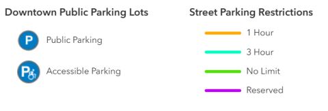 legend with parking information