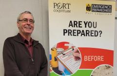 A photo of a man next to a banner that reads "are you prepared?"
