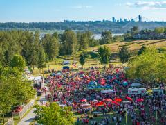 Aerial photo of Castle Park on Canada Day
