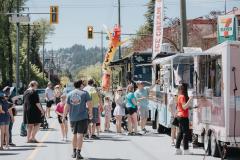 Food trucks on the street at May Days event