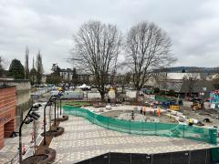 View from above of Leigh Square during construction