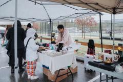 Garage sale set up under a tent