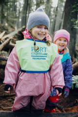 small child outside wearing port coquitlam recreation vest