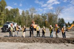 shovels at construction site