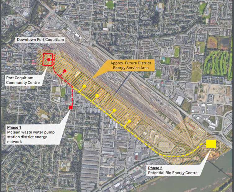 Map detailing where the project will take place. The area is highlighted in orange and yellow.