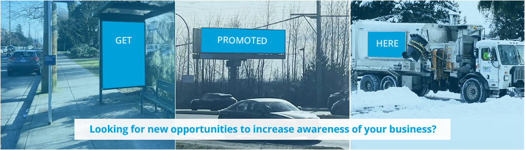 Different locations for potential sponsors to get advertised. These include bus stops, billboards and on the side of vehicles.