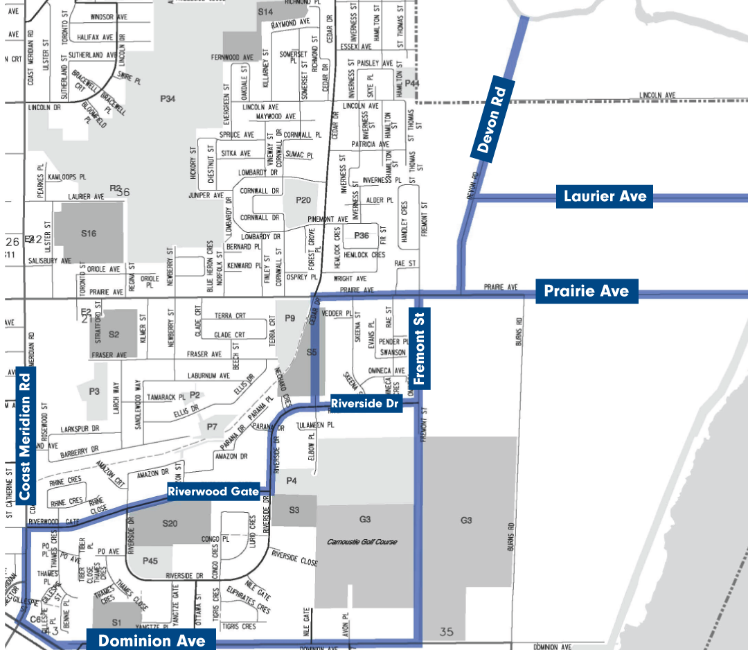Map of watermain flushing zone