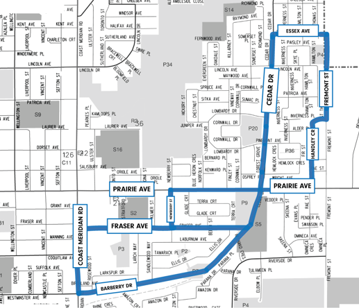 Map of watermain flushing area