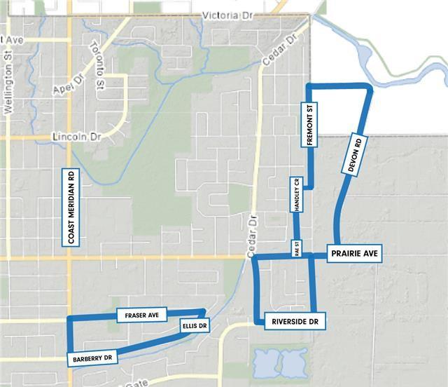 Map of watermain flushing zone