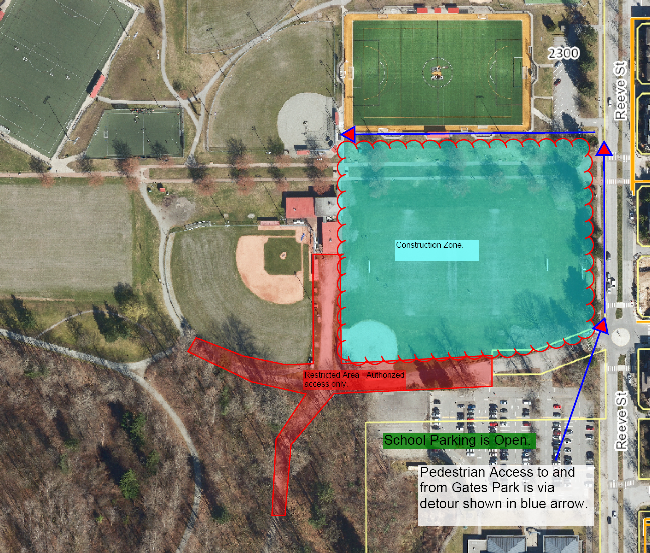 Map of Gates Park Parking Restrictions