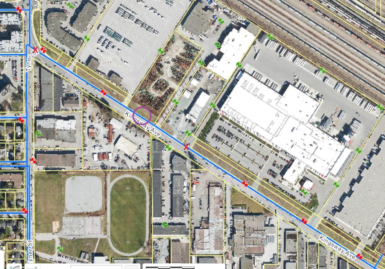 Map of watermain work on Kingsway Ave