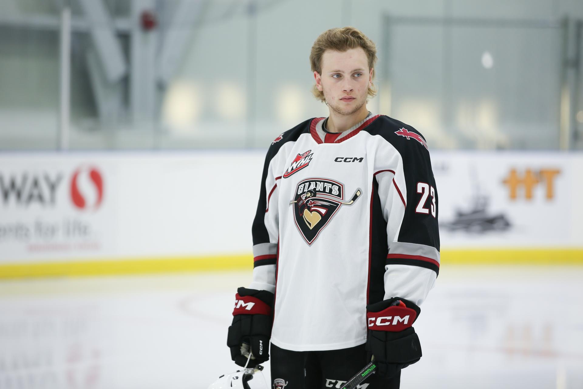 whl hockey player on ice at port coquitlam community centre