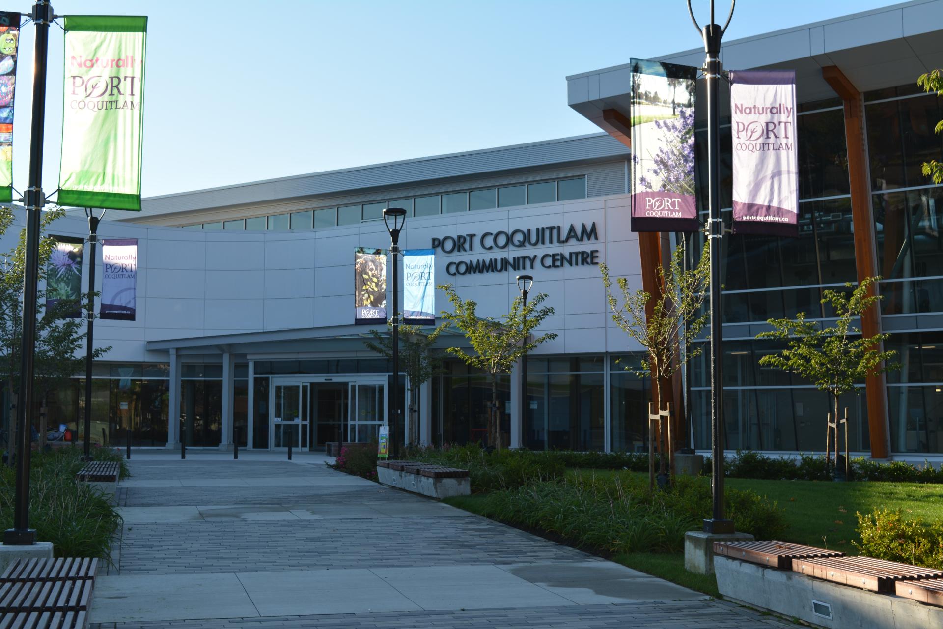 front of port coquitlam community centre building