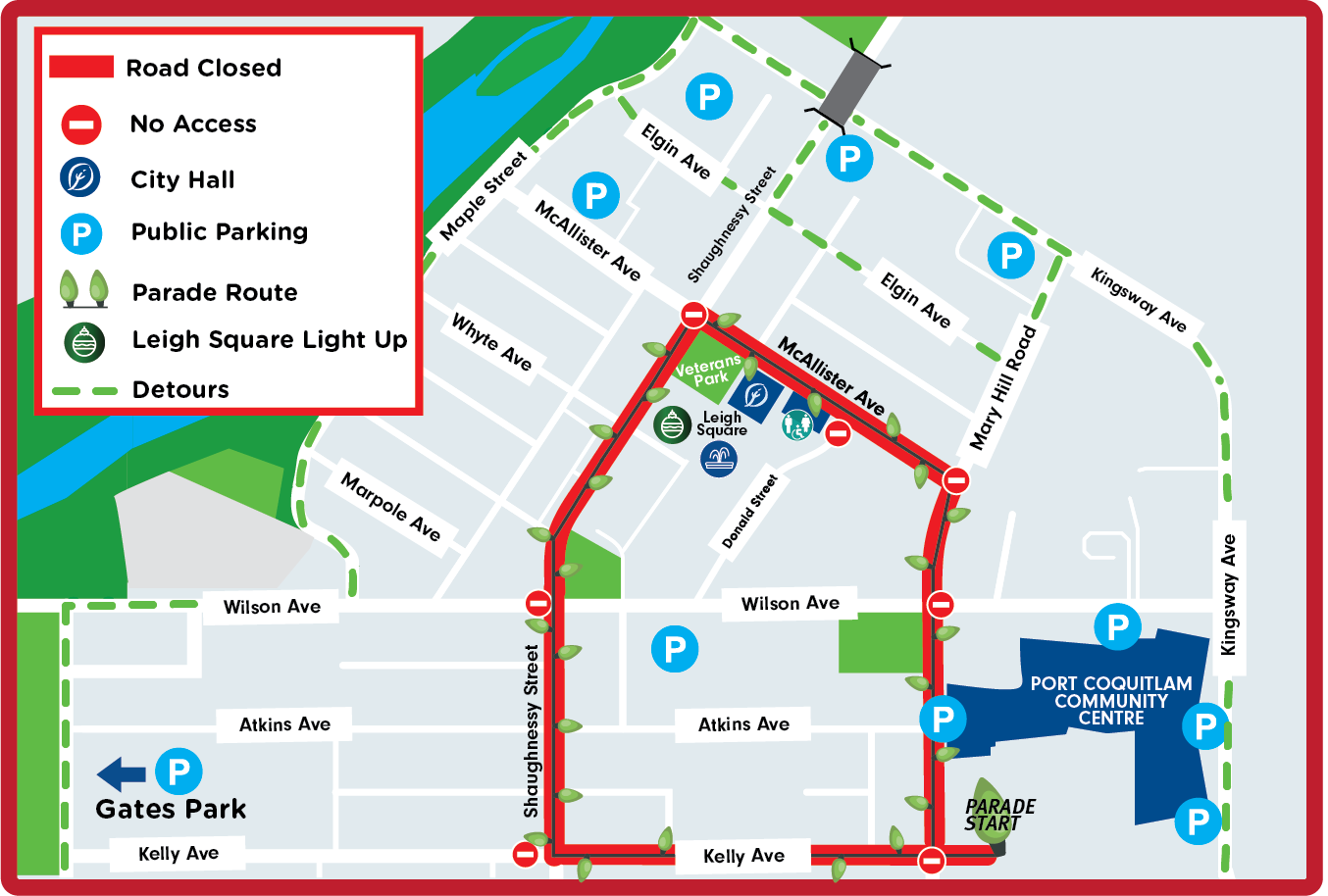 parade of lights route map