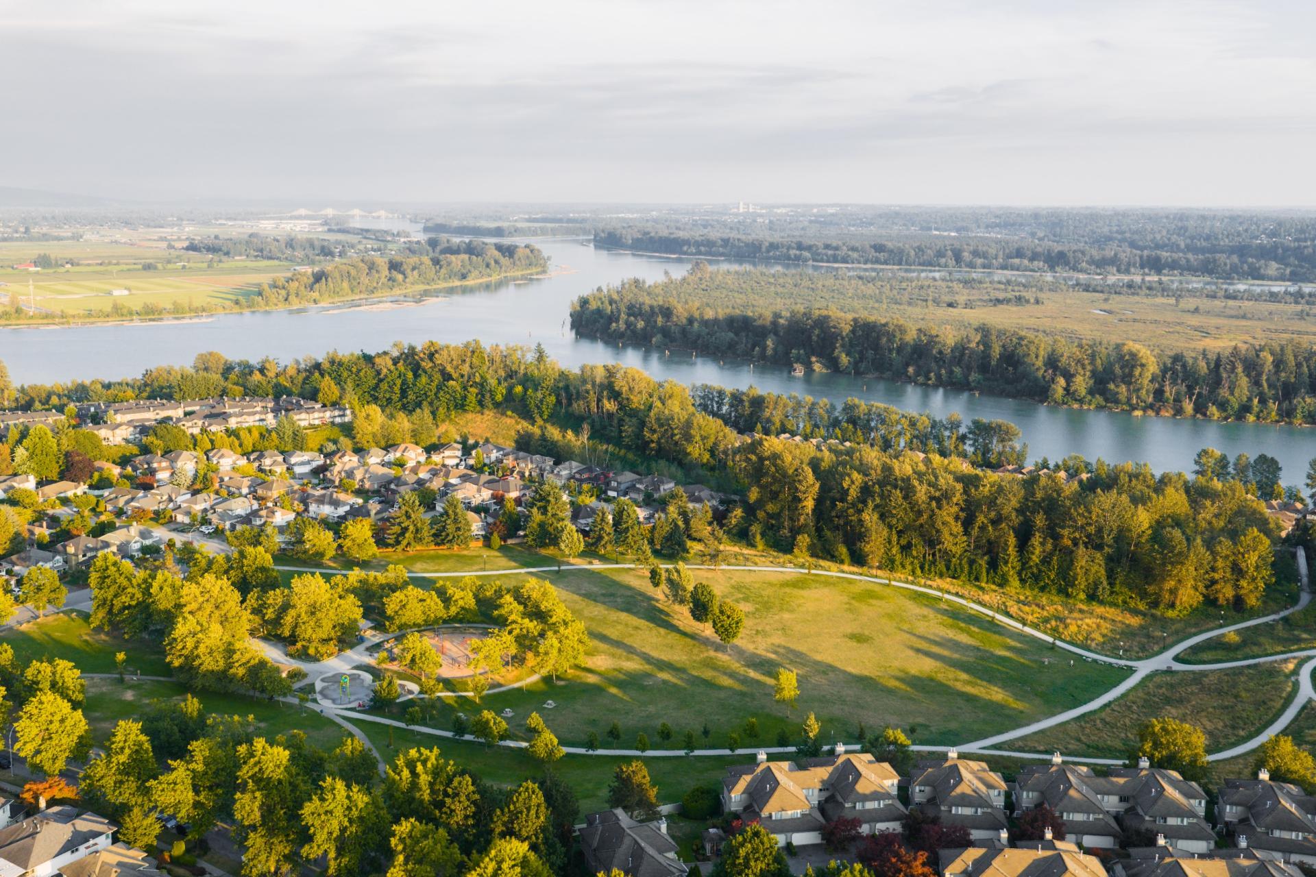 aerial view of castle park