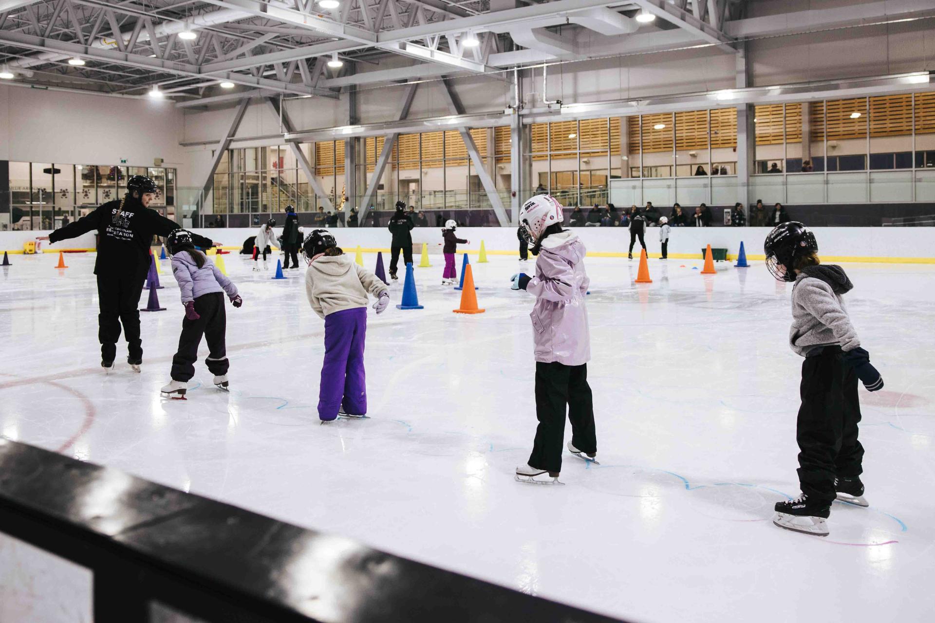 skating at recreation centre rink