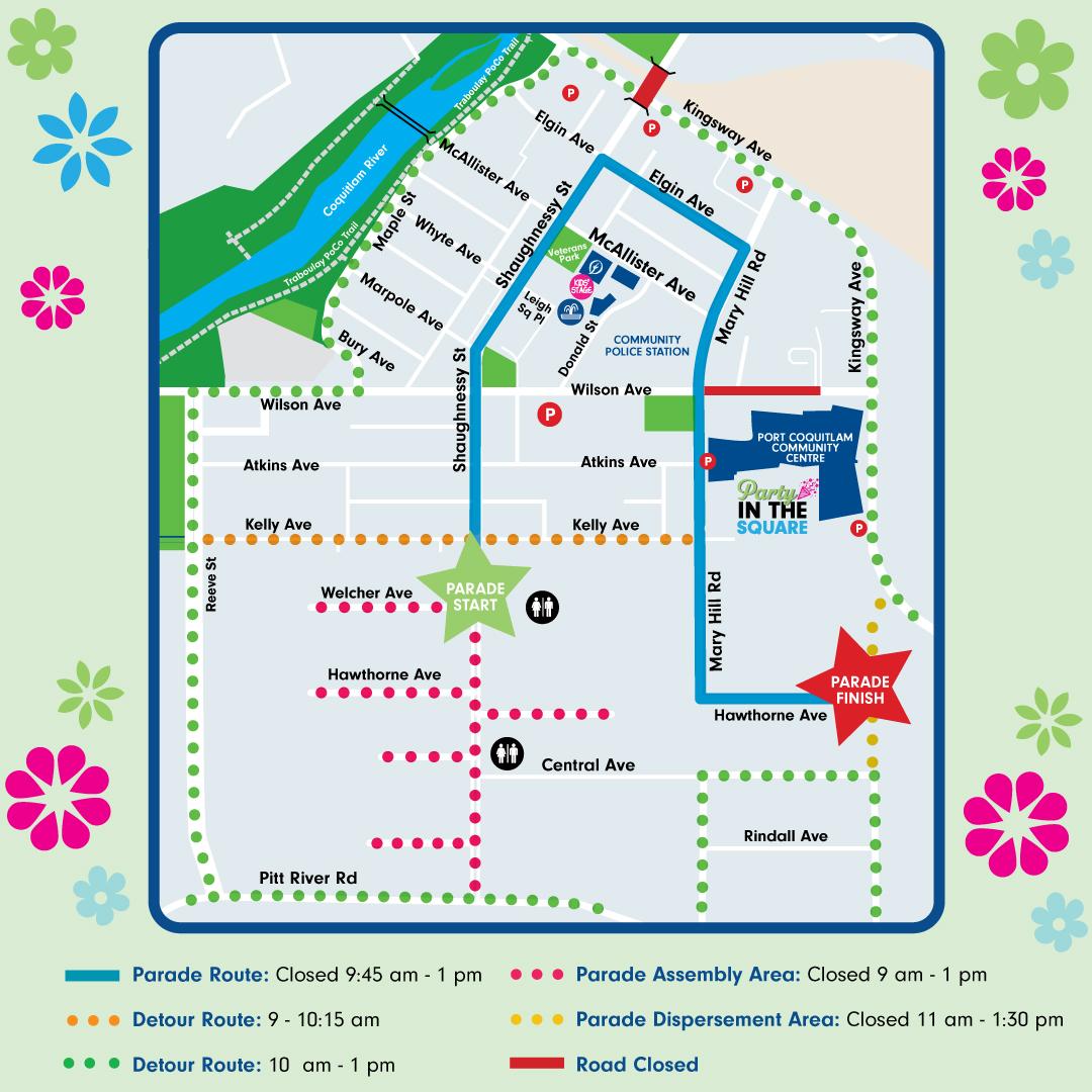 May Day Parade map