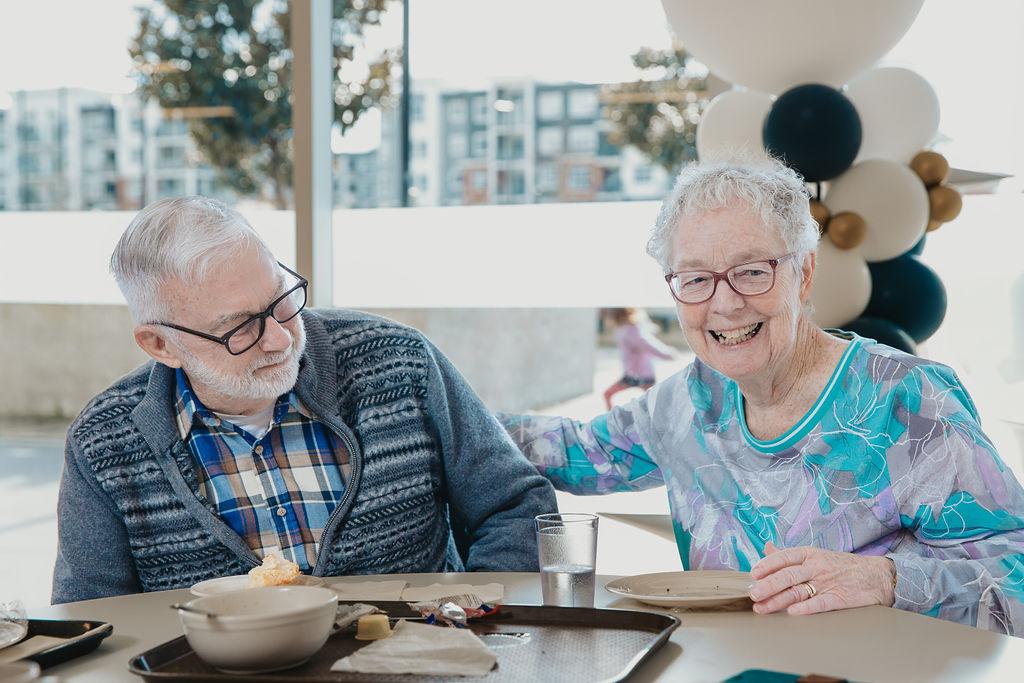 seniors having coffee