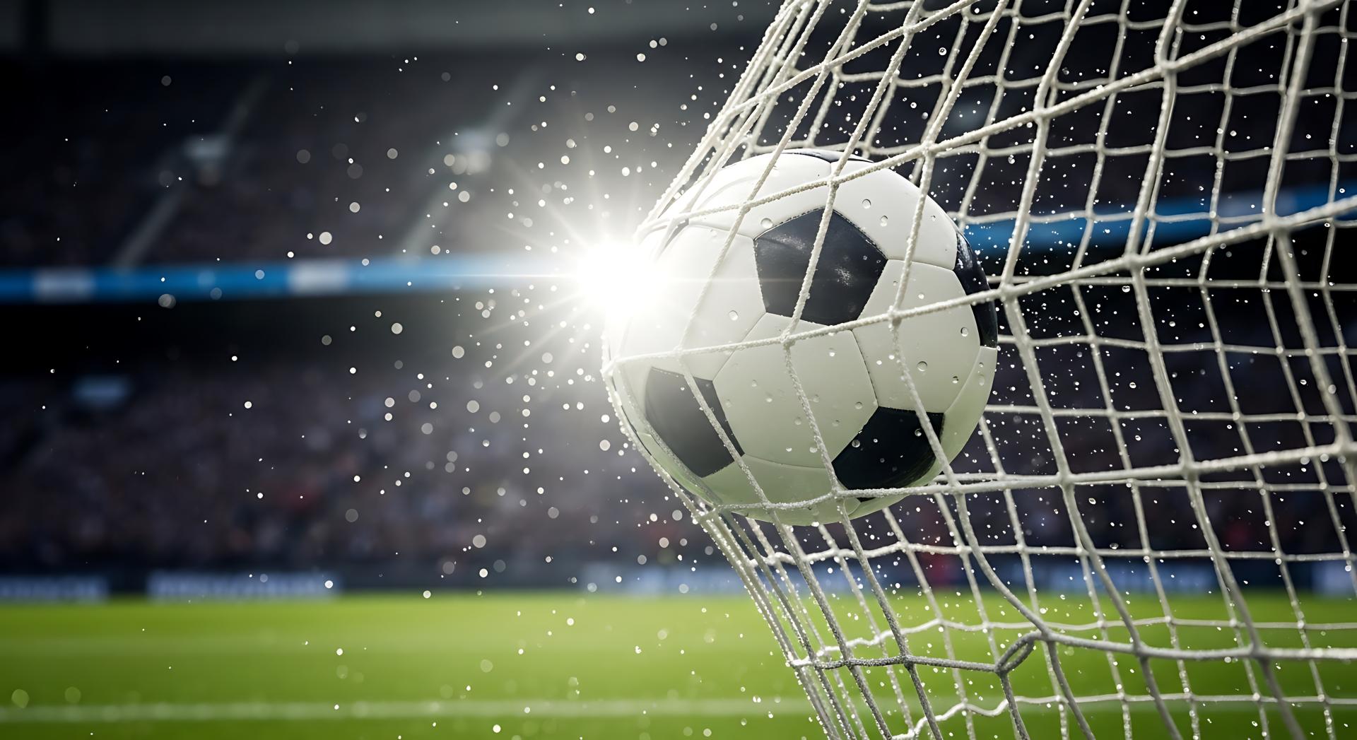 soccer ball in net