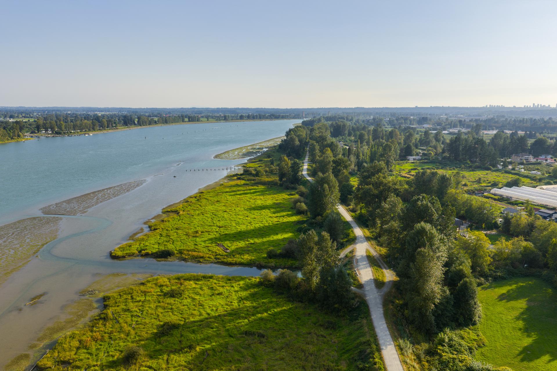 trail beside river