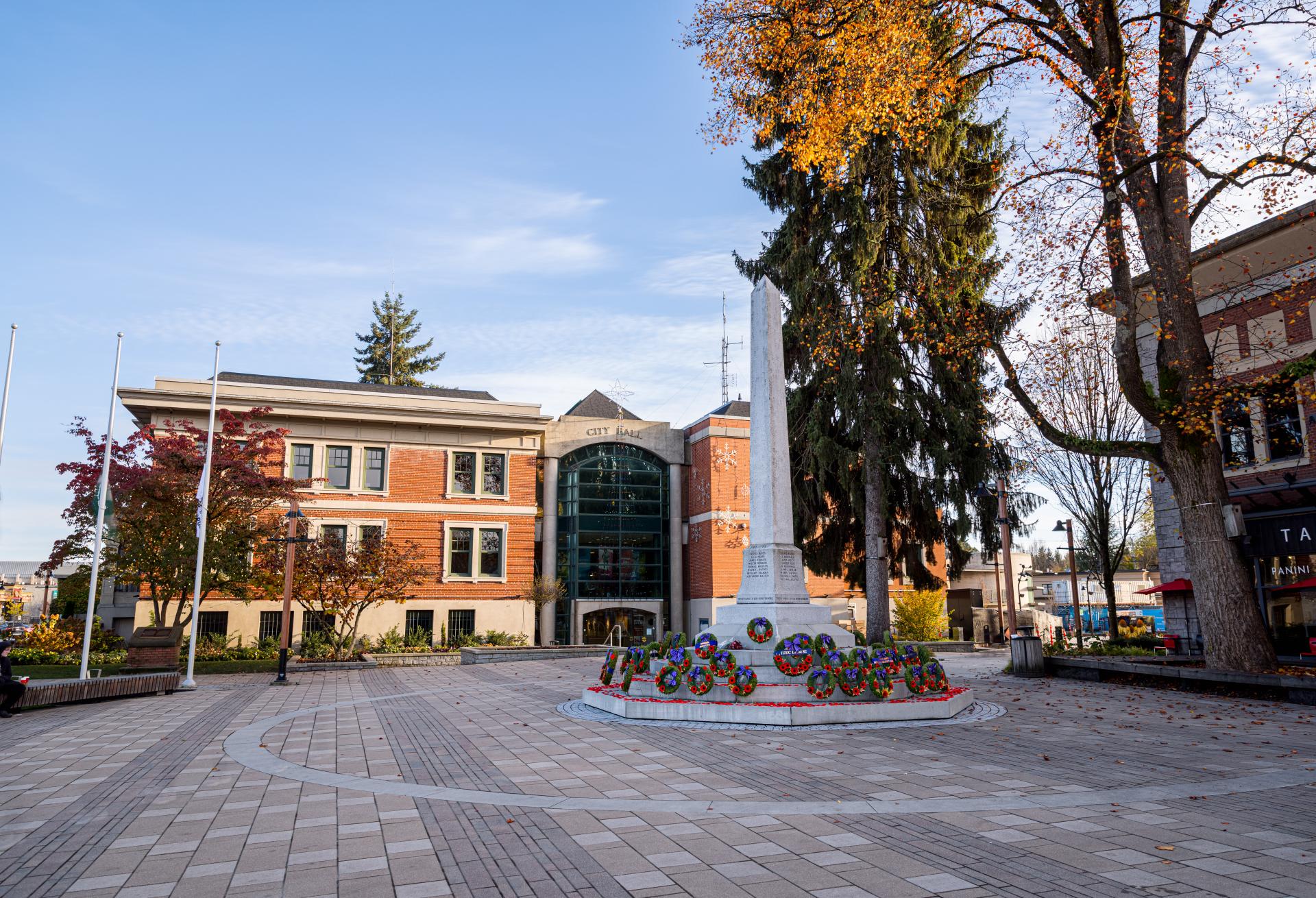 city hall in the fall